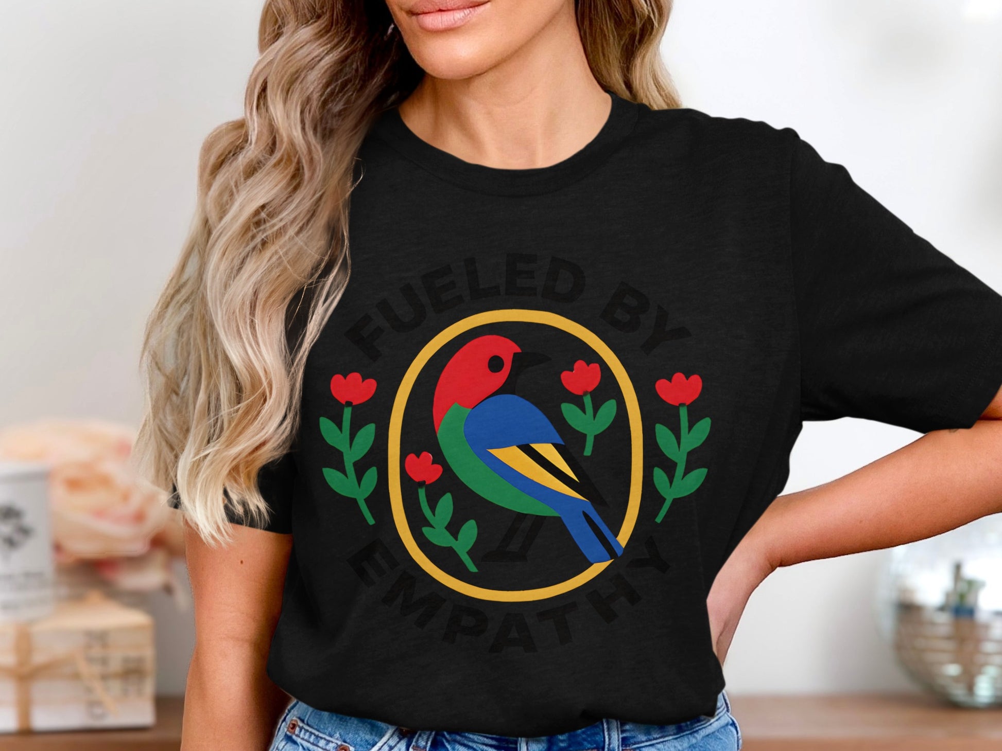 Fueled By Empathy Colorful Bird Graphic Tee product