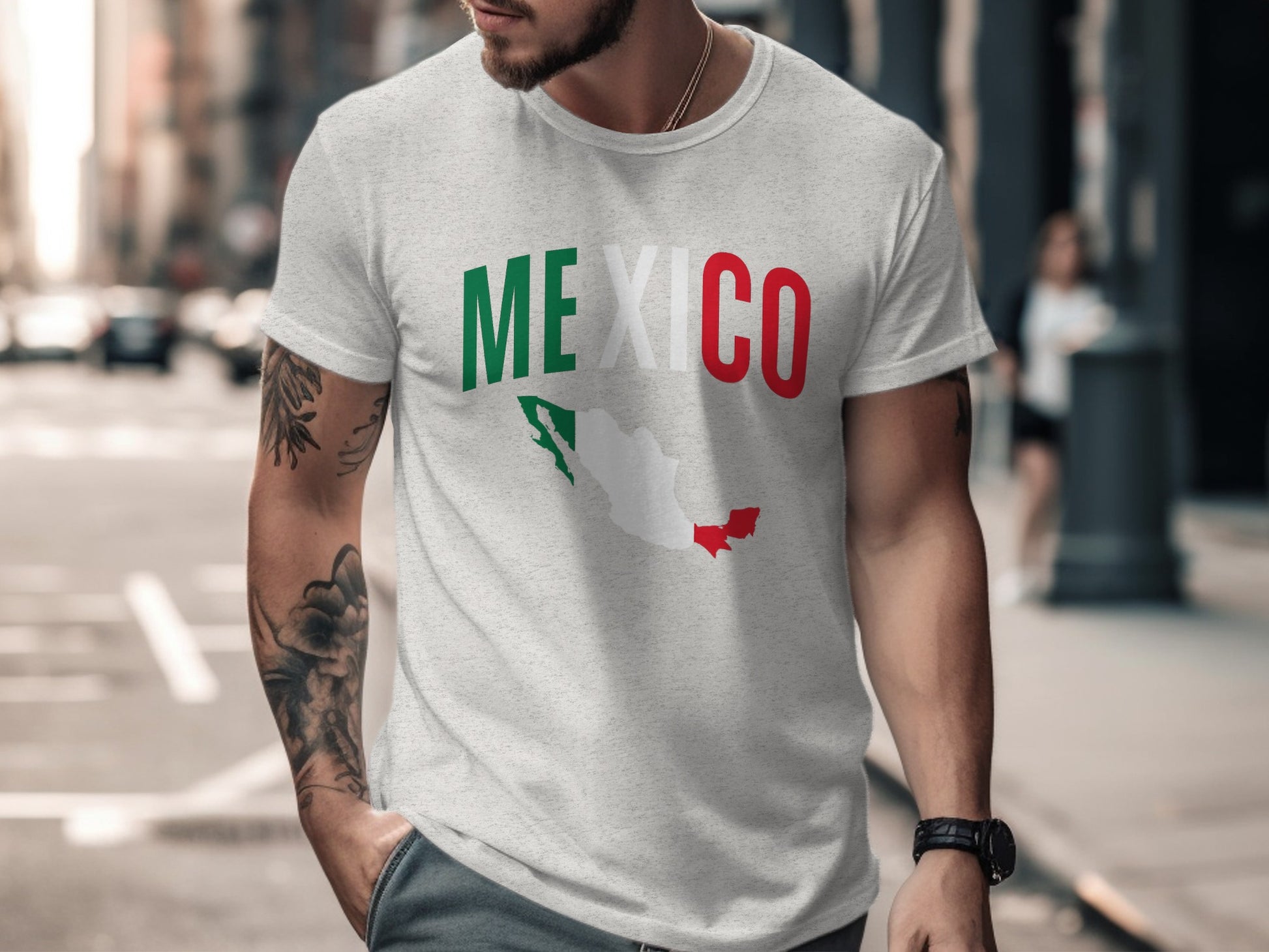 Mexico Flag Colors Map Design T-Shirt product type