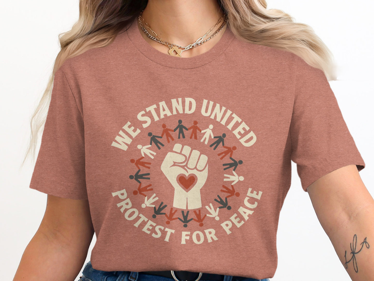 We Stand United Protest For Peace Graphic T-Shirt product type