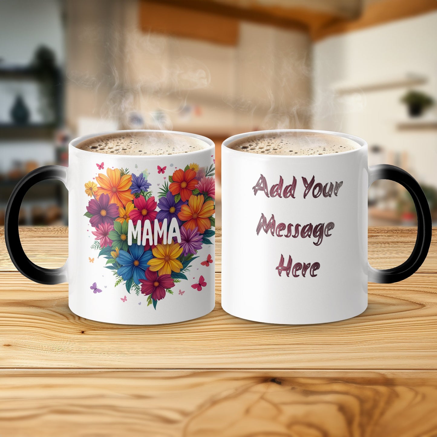 Custom MAMA Floral Heart Design Coffee Mug product