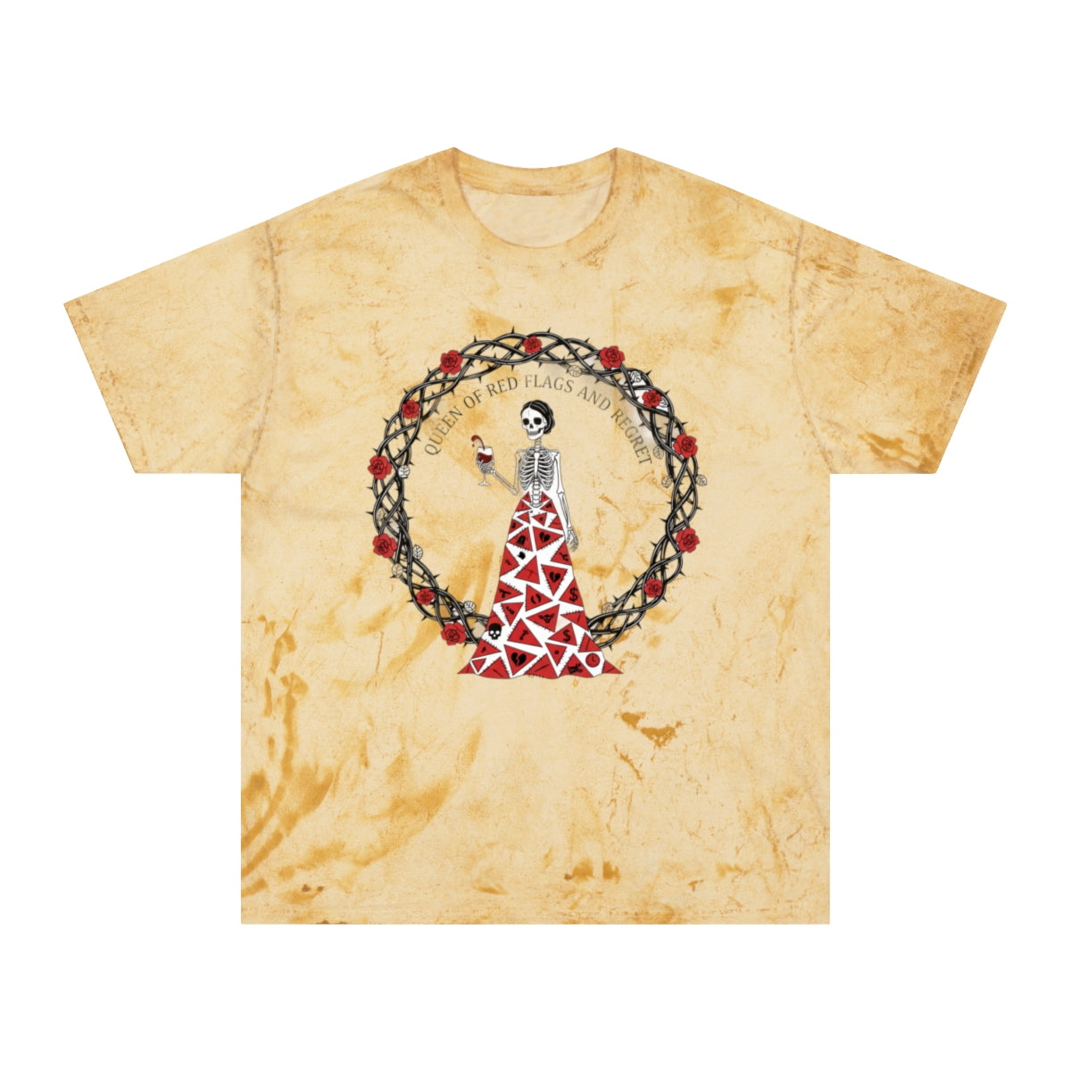 QUEEN OF RED FLAGS AND REGRET Skeleton Graphic T-shirt