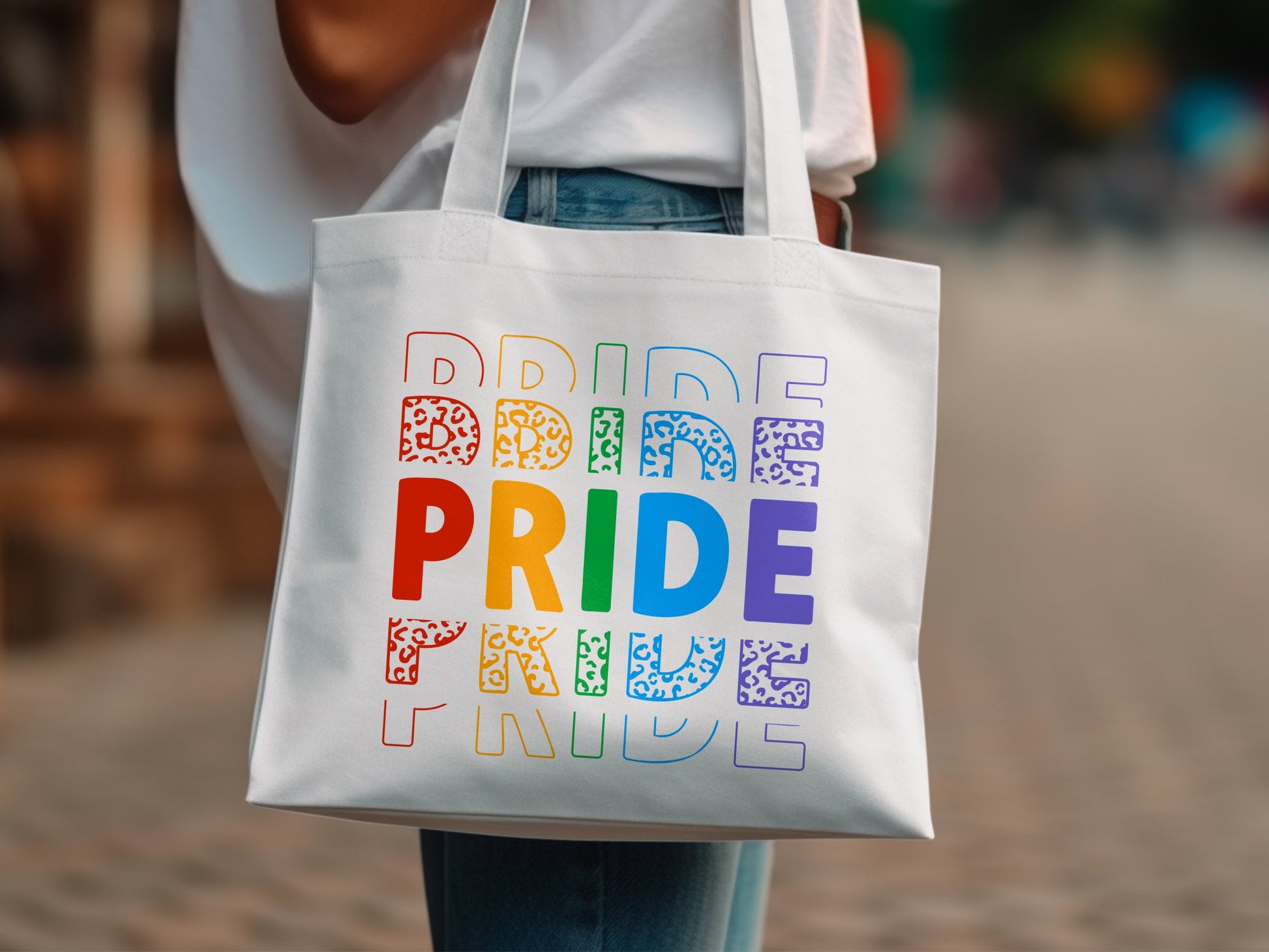 Colorful Bold Pride Message Tote Bag product type