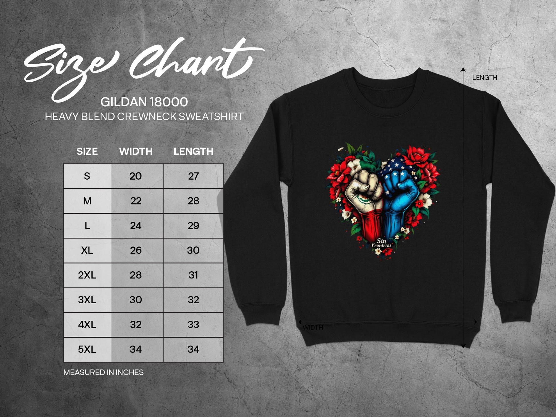 Heart Hands and Roses Graphic Crewneck Sweatshirt product type