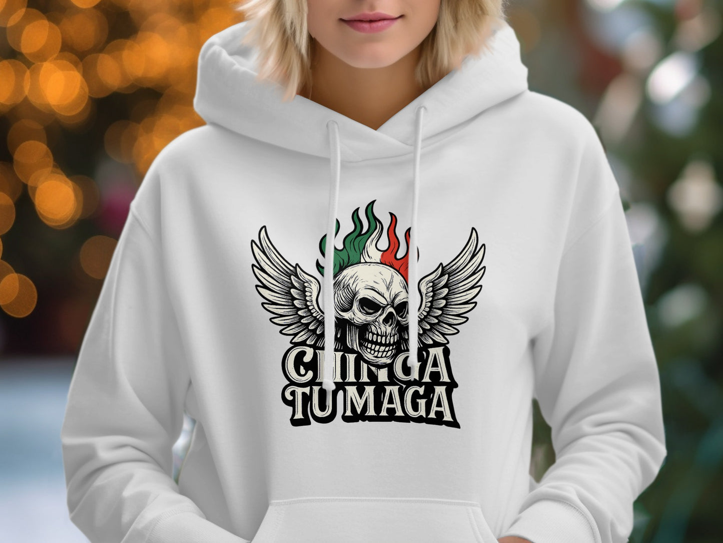 Skull with Wings Chinga Tu Maga Hoodie product