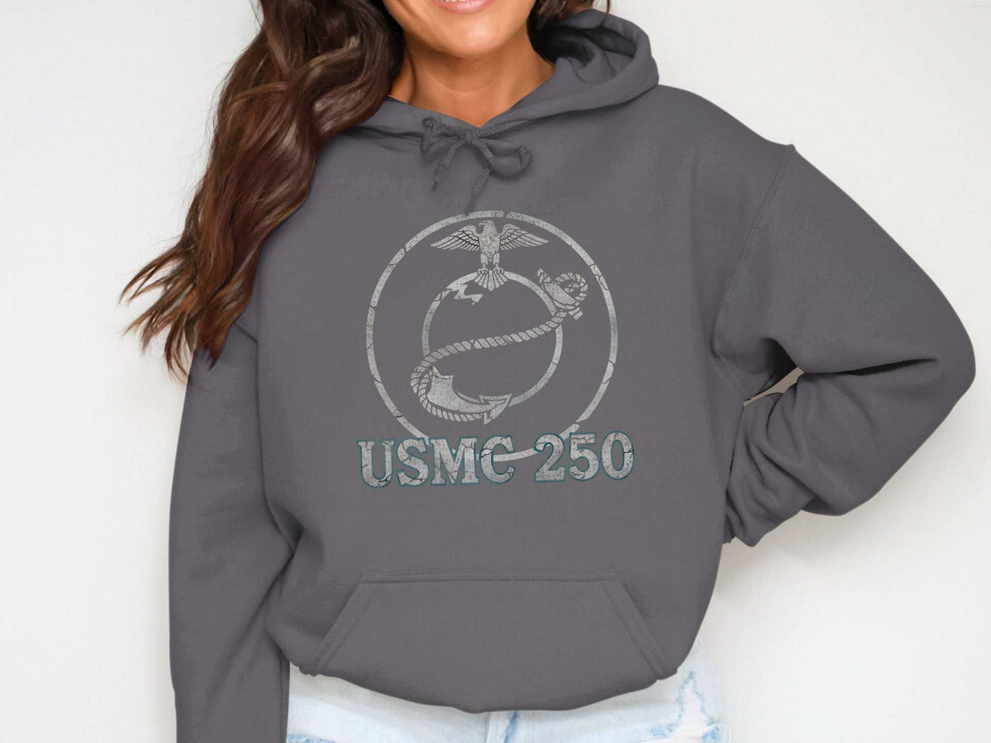 USMC 250 Hooded Sweatshirt with Classic Military Design