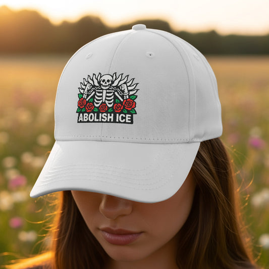 Abolish ICE Embroidered Hat with Skull Design product