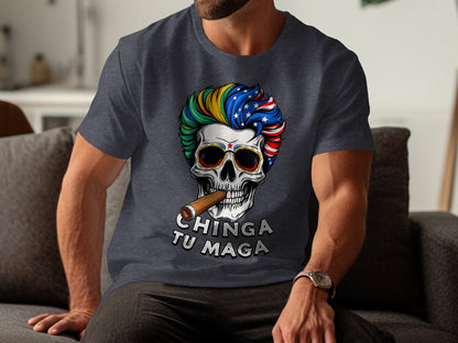 Chinga Tu Maga Skull with Cigar Unisex T-shirt product