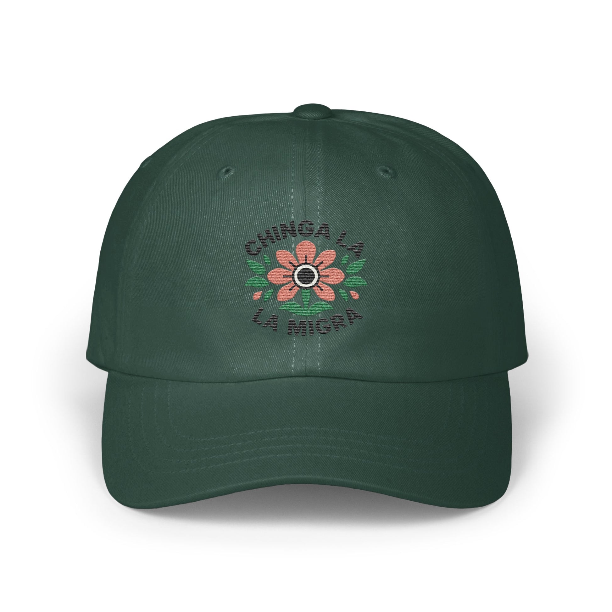 Chinga La Migra Embroidered Floral Design Hat product