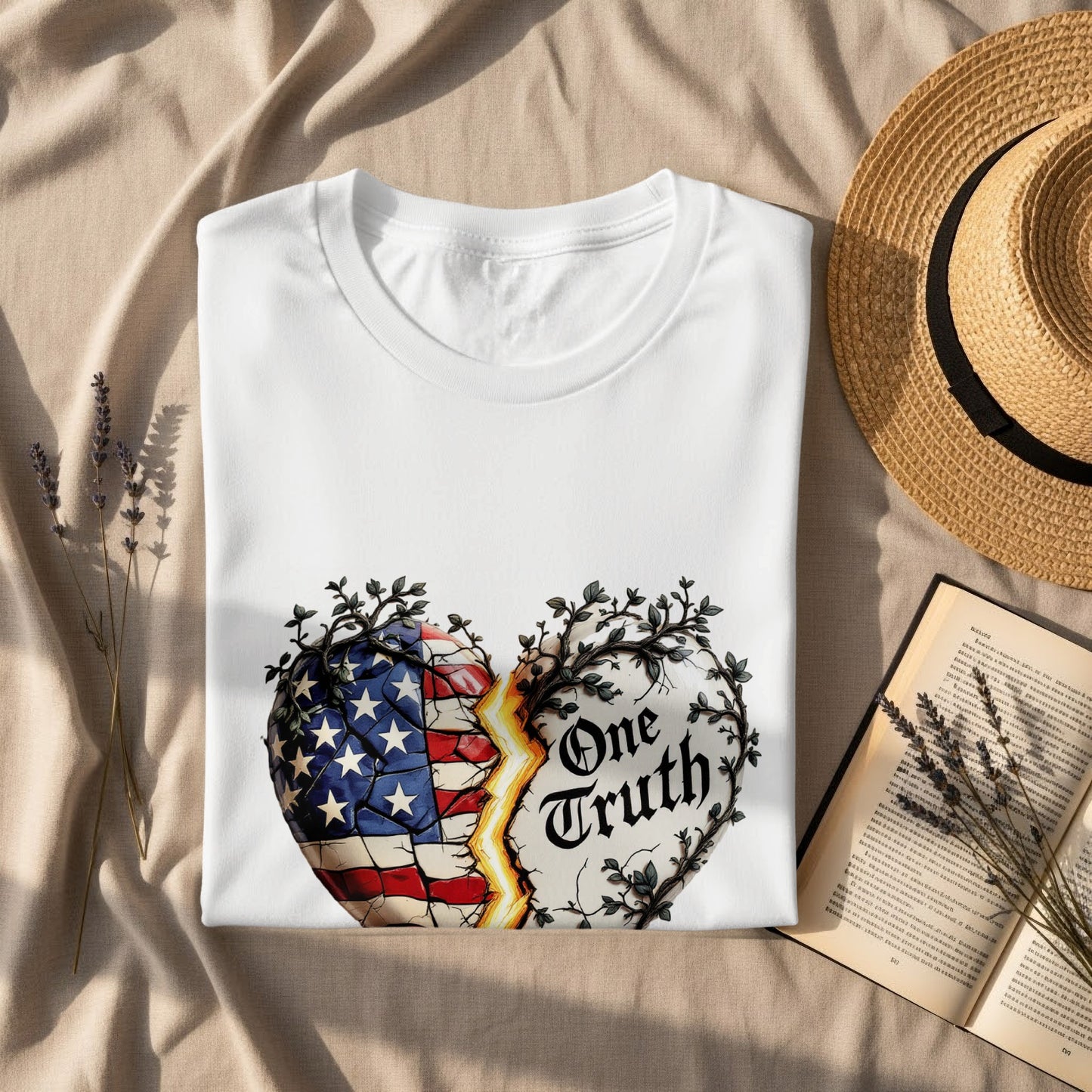 One Truth Heart American Flag Design Shirt product