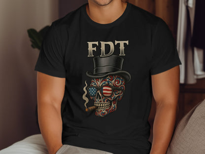 Patriotic Skull with Hat Graphic Print Tee product type
