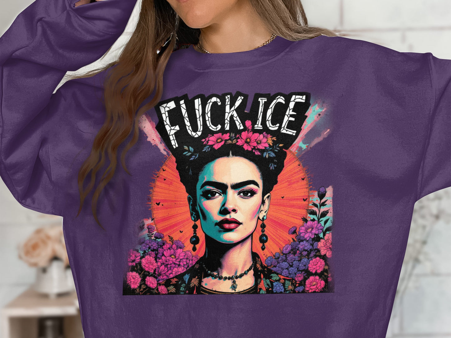 Bold Artistic Frida Kahlo Graphic Sweatshirt