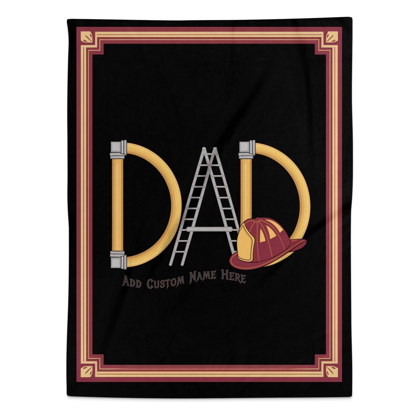 Firefighter Dad Ladder Design Personalized Blanket Product