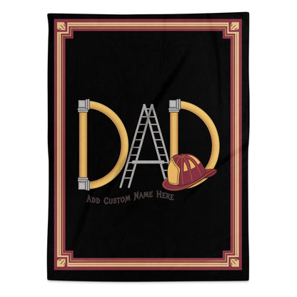 Firefighter Dad Ladder Design Personalized Blanket Product
