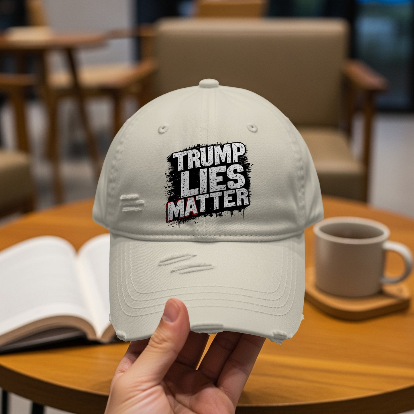 Trump Lies Matter Statement Distressed Hat product type