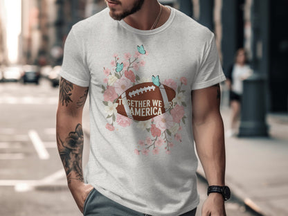 Together We Are America Floral Football Graphic Shirt