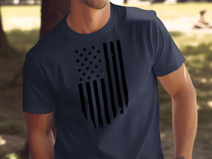 Patriotic Distressed American Flag T Shirt product