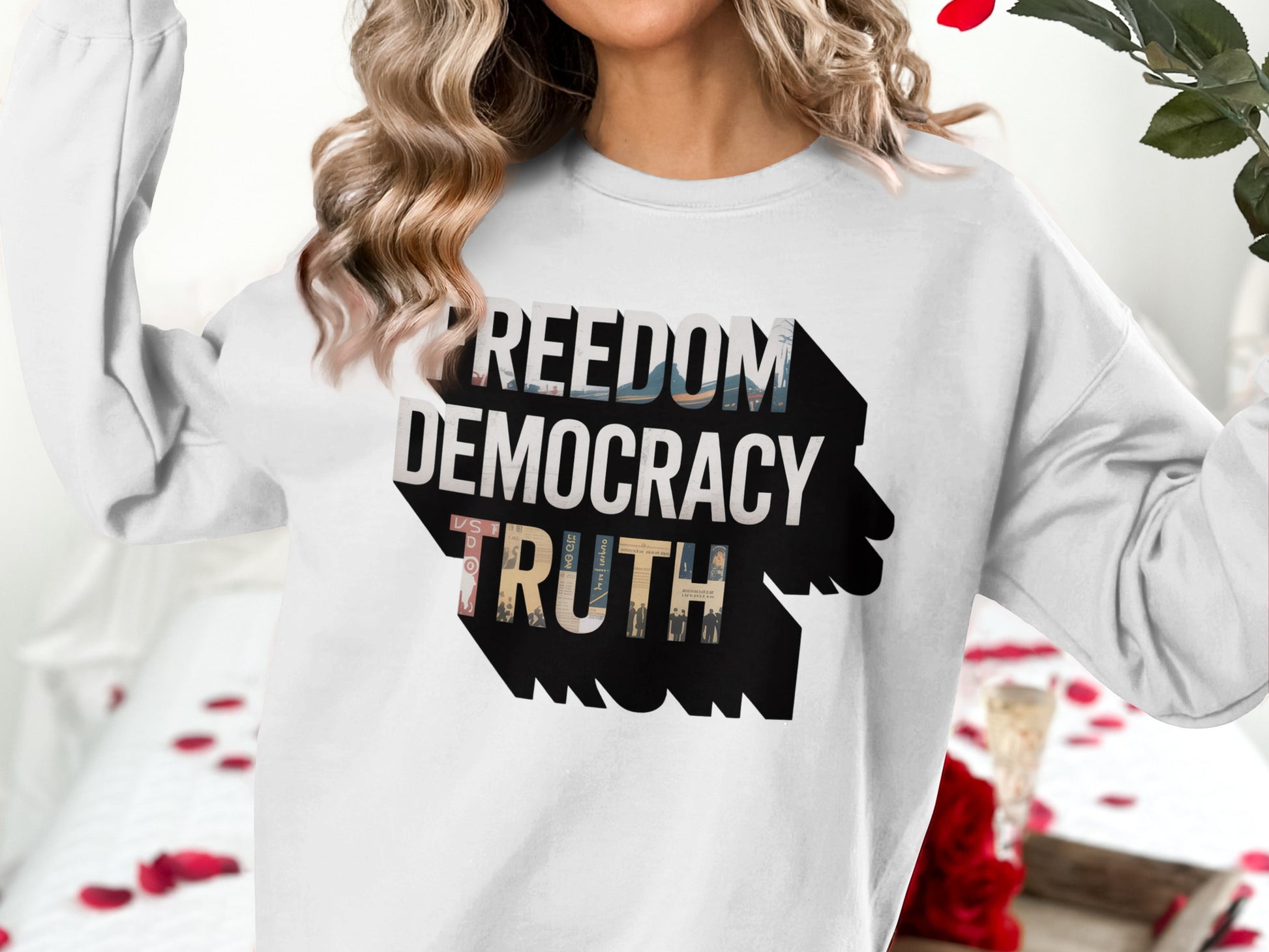 Freedom Democracy Truth Graphic Sweatshirt product