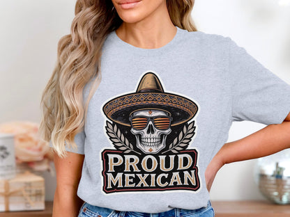 Proud Mexican Skull Design Hat Graphic T-Shirt product type