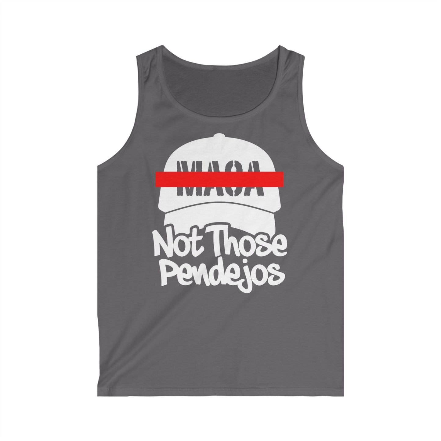 Gray tank top with "NMASA Not Those Pendejos" text and a red stripe.