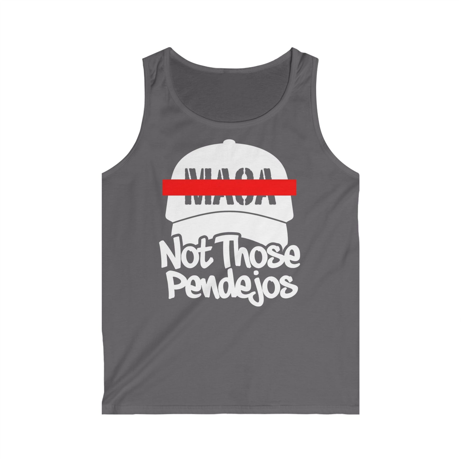 Gray tank top with "NMASA Not Those Pendejos" text and a red stripe.