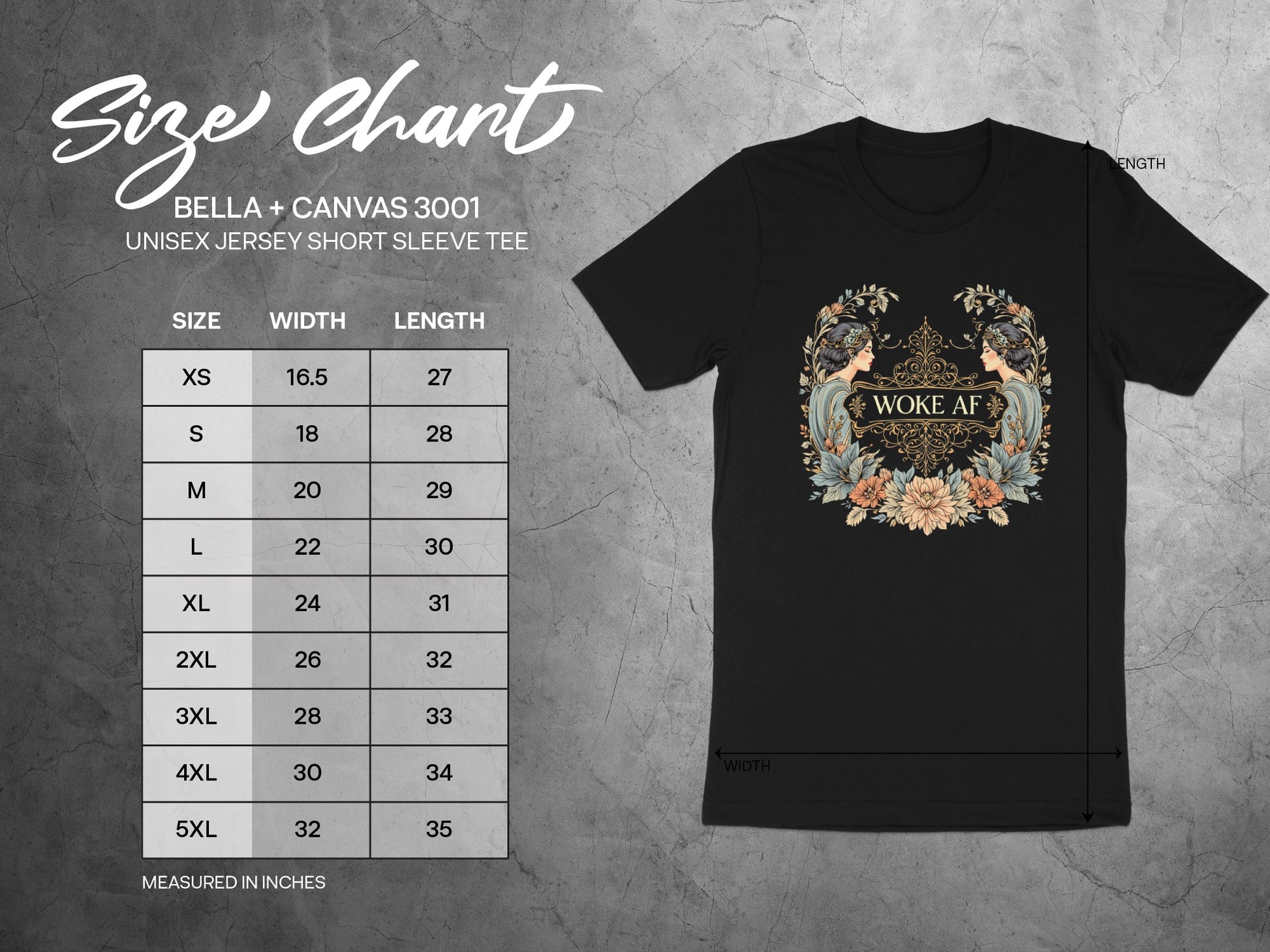 Woke AF Floral Design Unisex Jersey Short Sleeve Tee