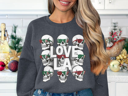 LOVE LA Skull Sunglasses Printed Sweatshirt product