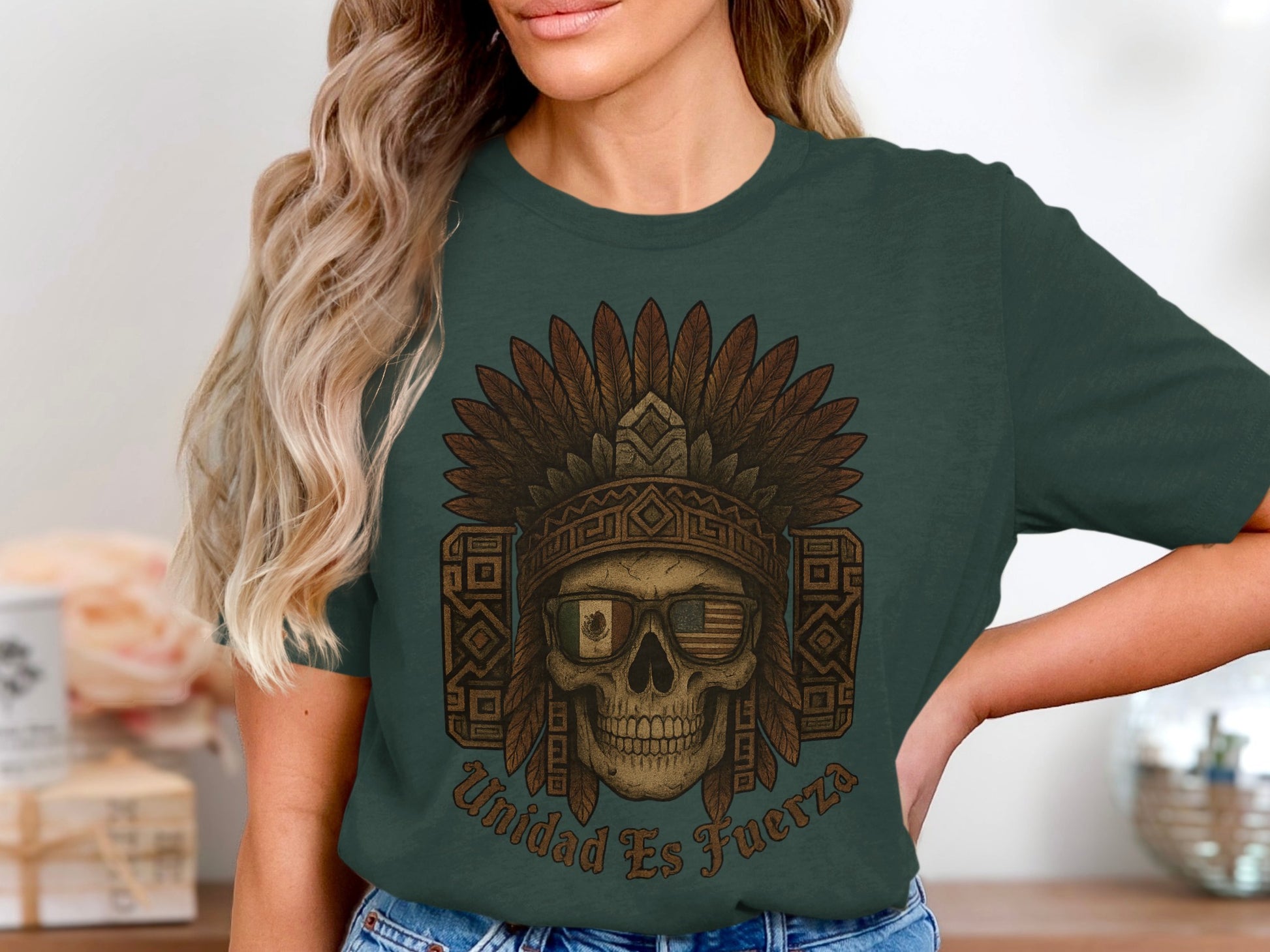 Unique Skull Graphic with Text Stylish Top