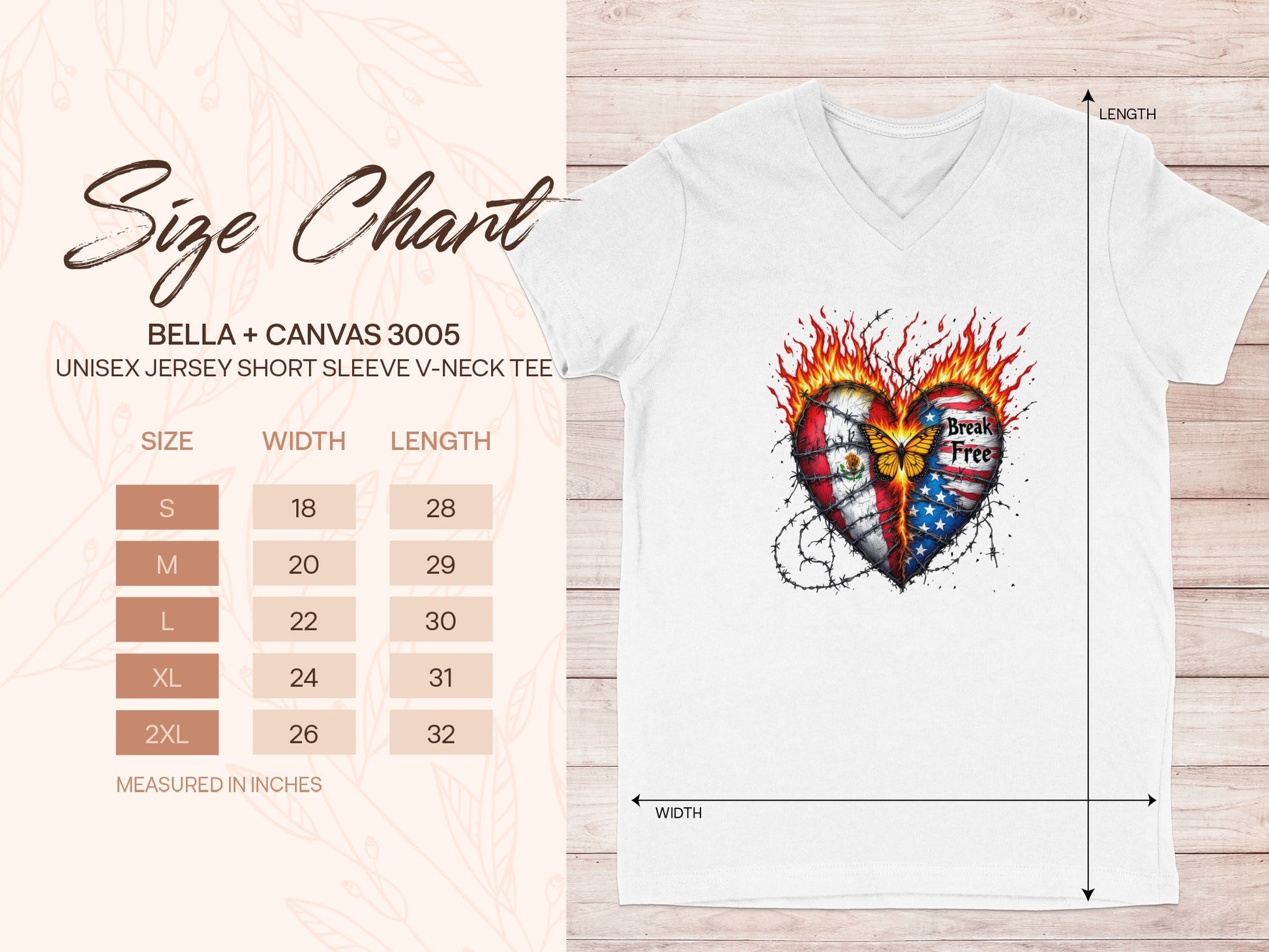 Break Free Heart Design Unisex Jersey V-Neck Tee product