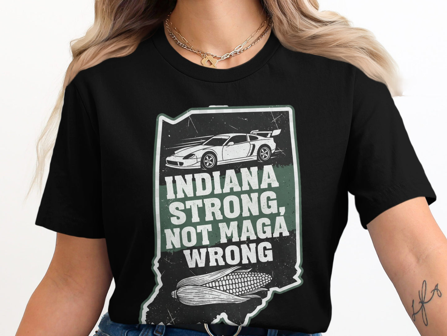 Indiana Strong Not Maga Wrong Graphic Tee product