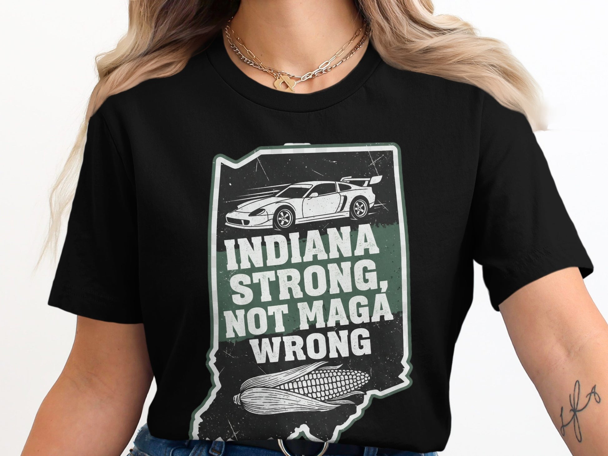 Indiana Strong Not Maga Wrong Graphic Tee product