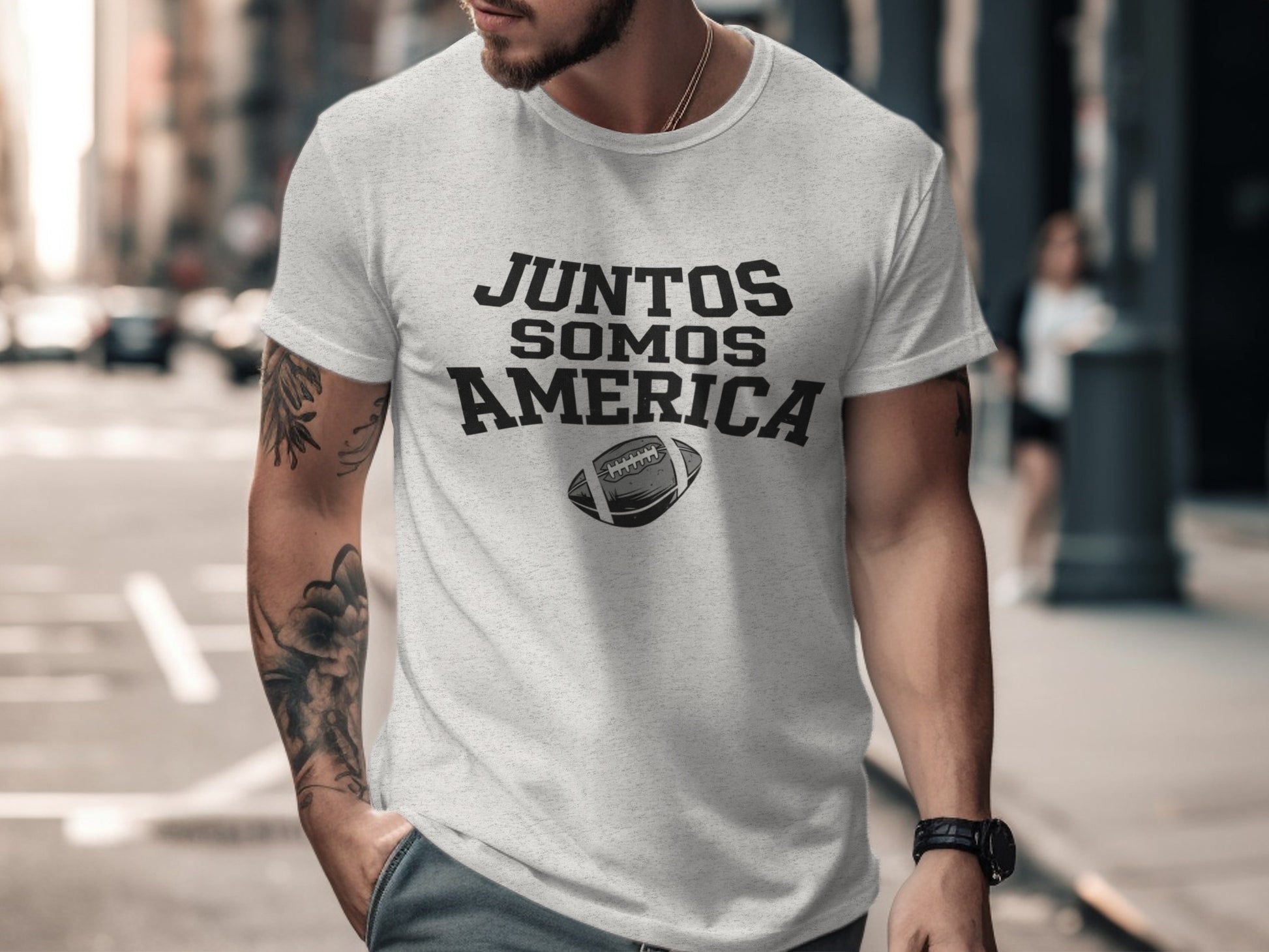 Juntos Somos America Football Design T-shirt