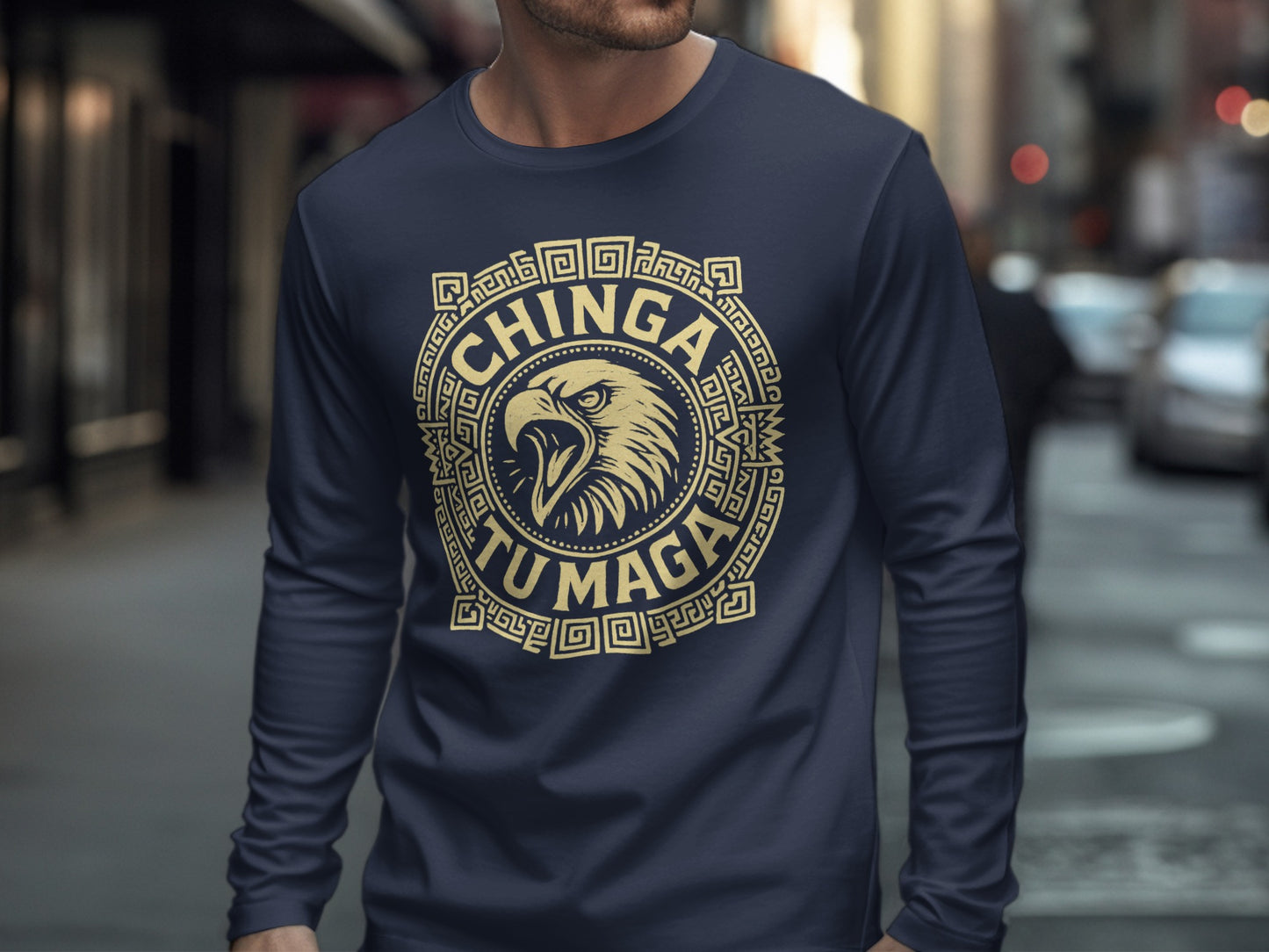 Chinga Tu Maga Graphic Long Sleeve Shirt for Casual Wear