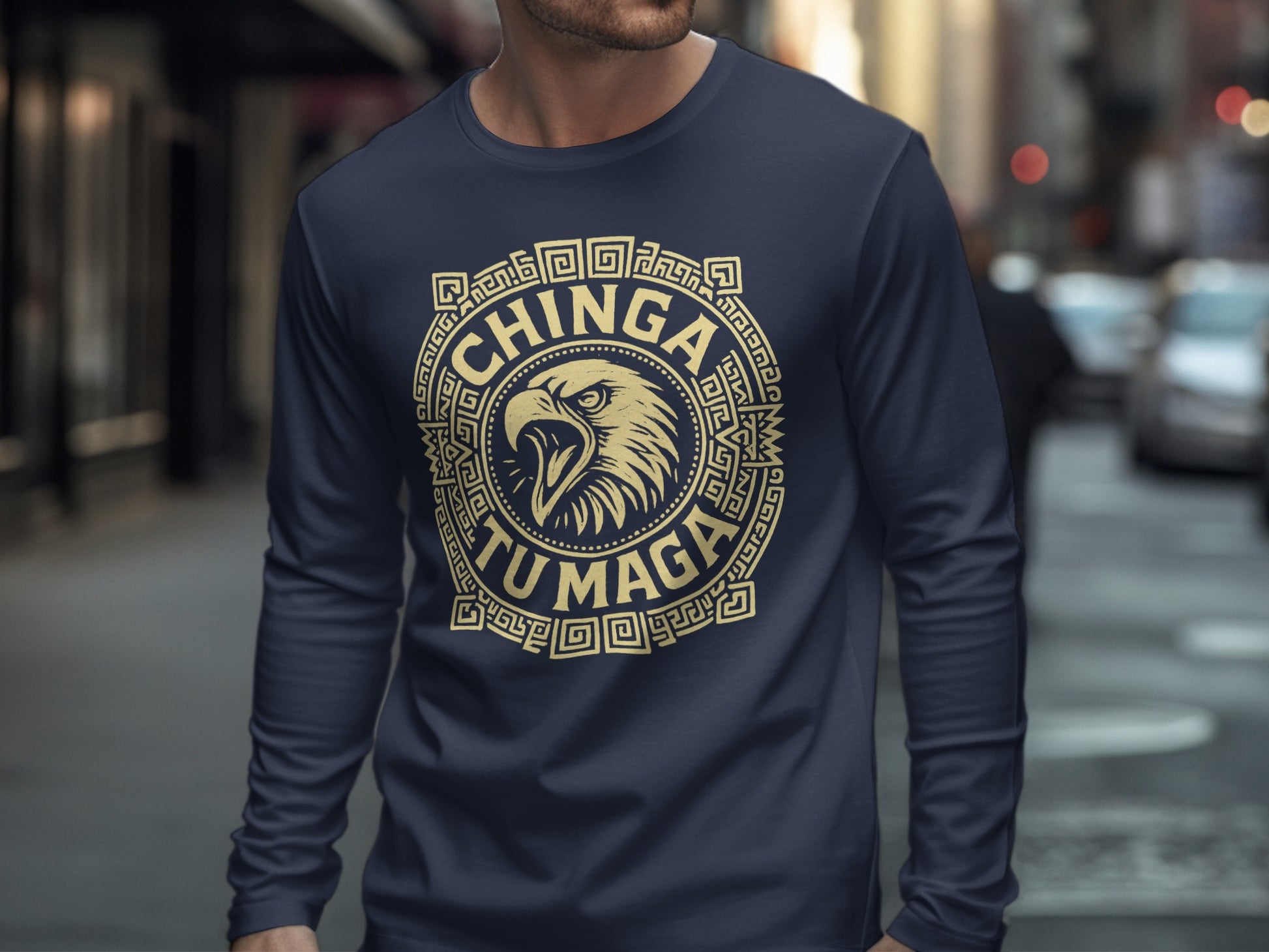Chinga Tu Maga Graphic Long Sleeve Shirt for Casual Wear
