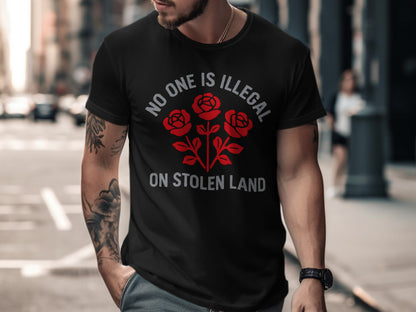 No One Is Illegal On Stolen Land T-shirt product