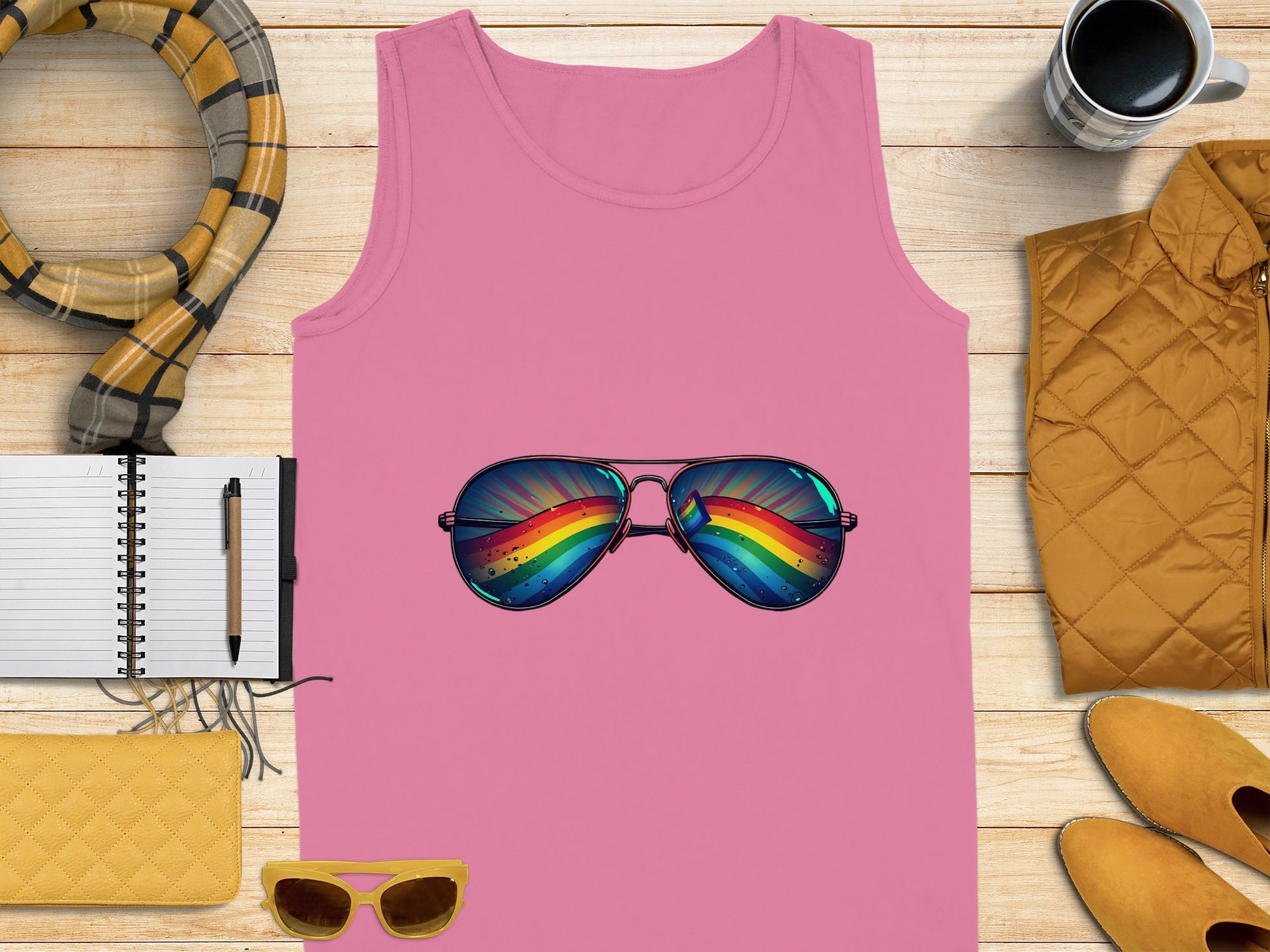 Vibrant Rainbow Sunglasses Tank Top Stylish product