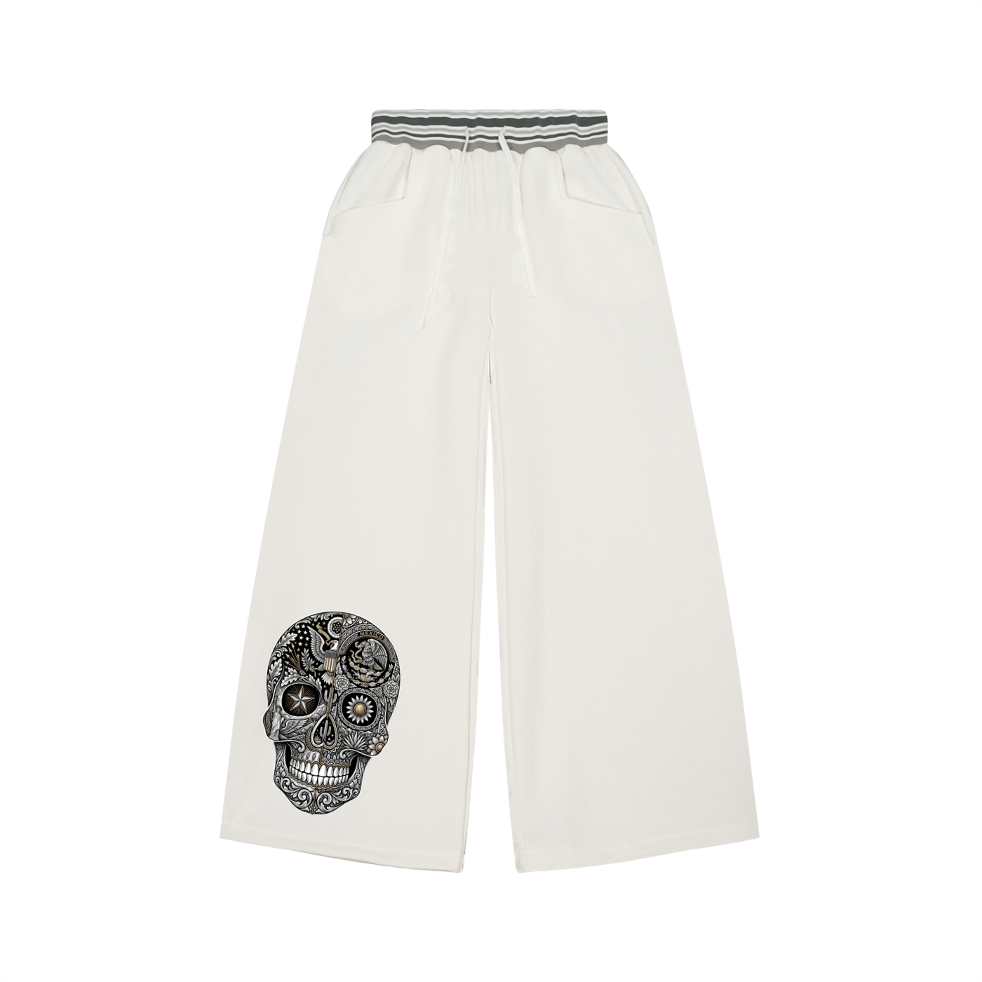 Striped Waist Wide Leg Pants