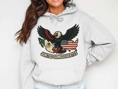 Juntos Somos Fuertes Eagle and Flag Hoodie product