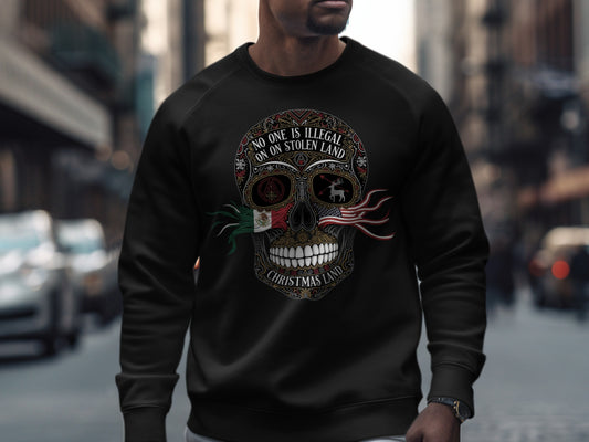 No One Is Illegal On Stolen Land Christmas Land Shirt