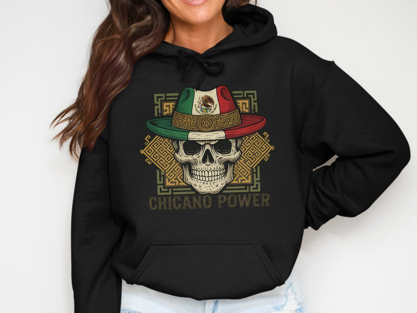 Chicano Power Hoodie with Stylish Skull Design