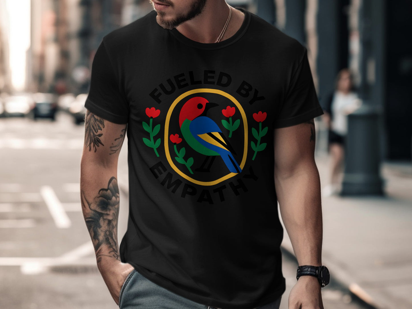 Fueled by Empathy Colorful Bird Graphic Shirt product type