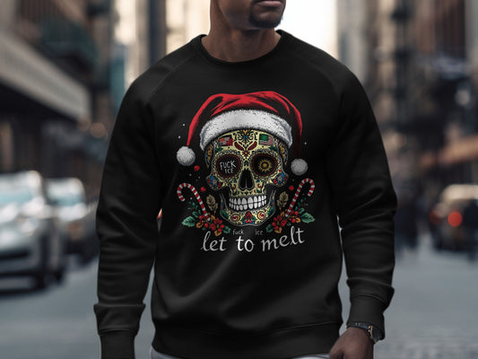 Let To Melt Skull Santa Hoodie Spirit