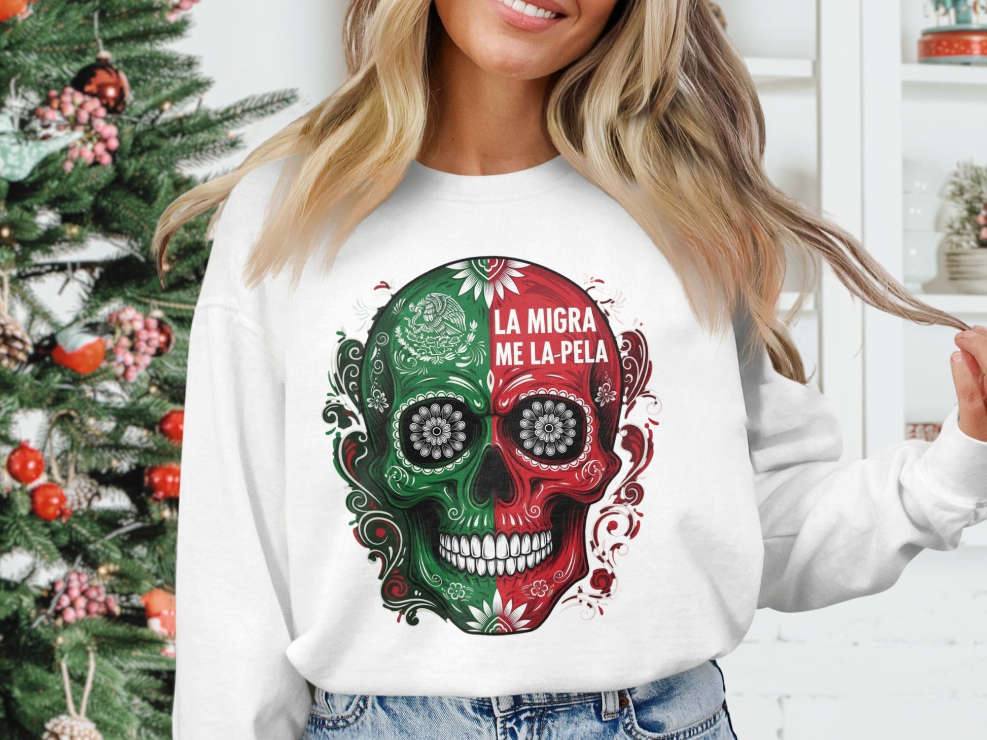 La Migra Me La Pela Skull Print Sweatshirt product type