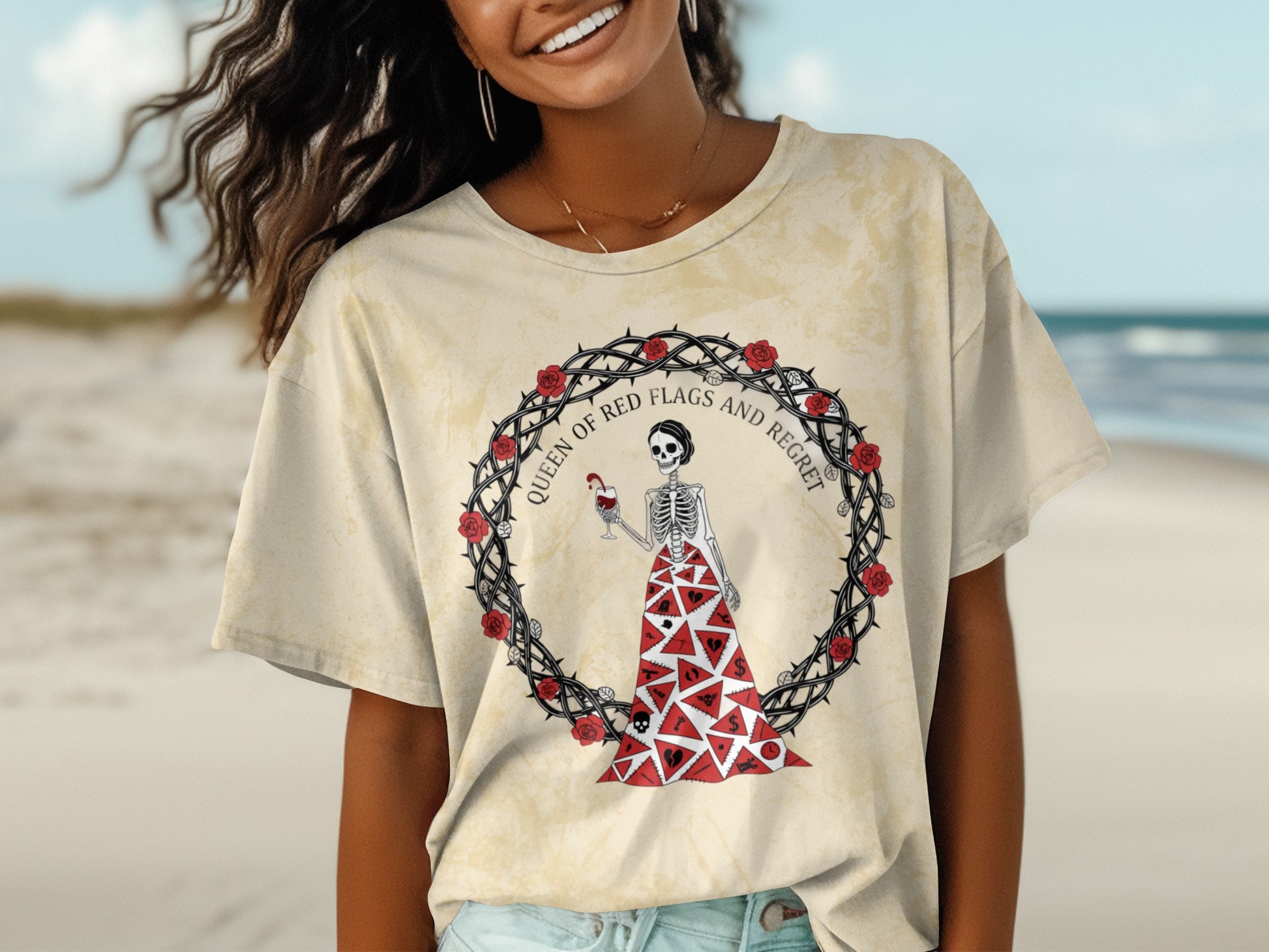 Queen of Red Flags and Regret Graphic T-Shirt