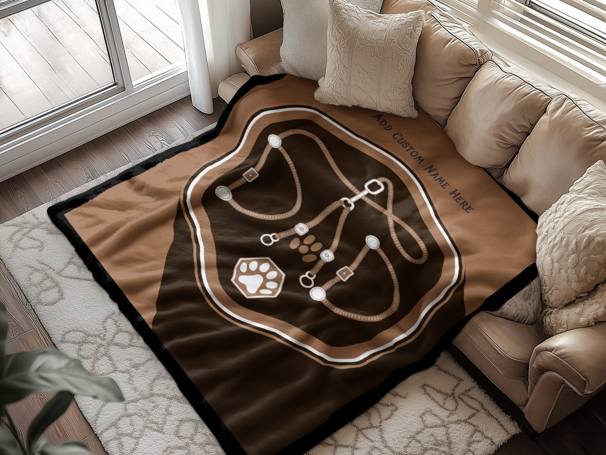 Personalized Pet Design Cozy Custom Text Throw Blanket product