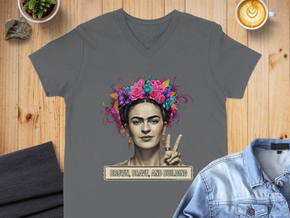 Brown Brave and Building Graphic T-Shirt