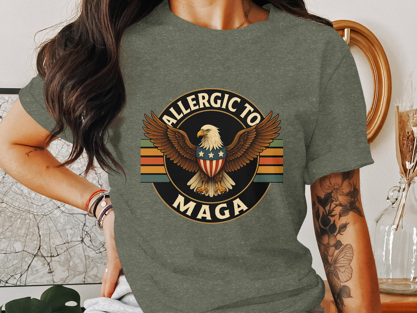 Allergic To MAGA Graphic Short Sleeve T-Shirt product type