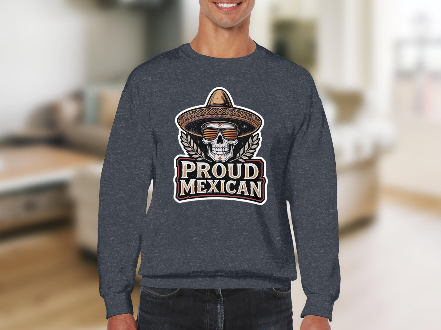 Proud Mexican Skull Design Men's Sweatshirt product type