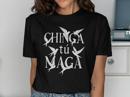 Chinga Tu Maga Slogan With Birds Graphic T-Shirt product type