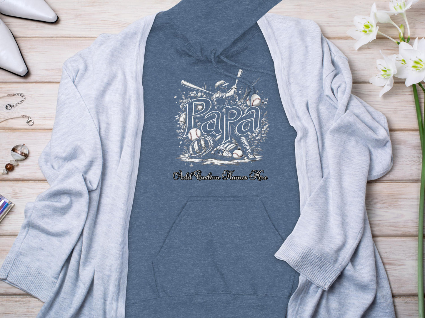 Papa Vintage Baseball Design Hoodie Product