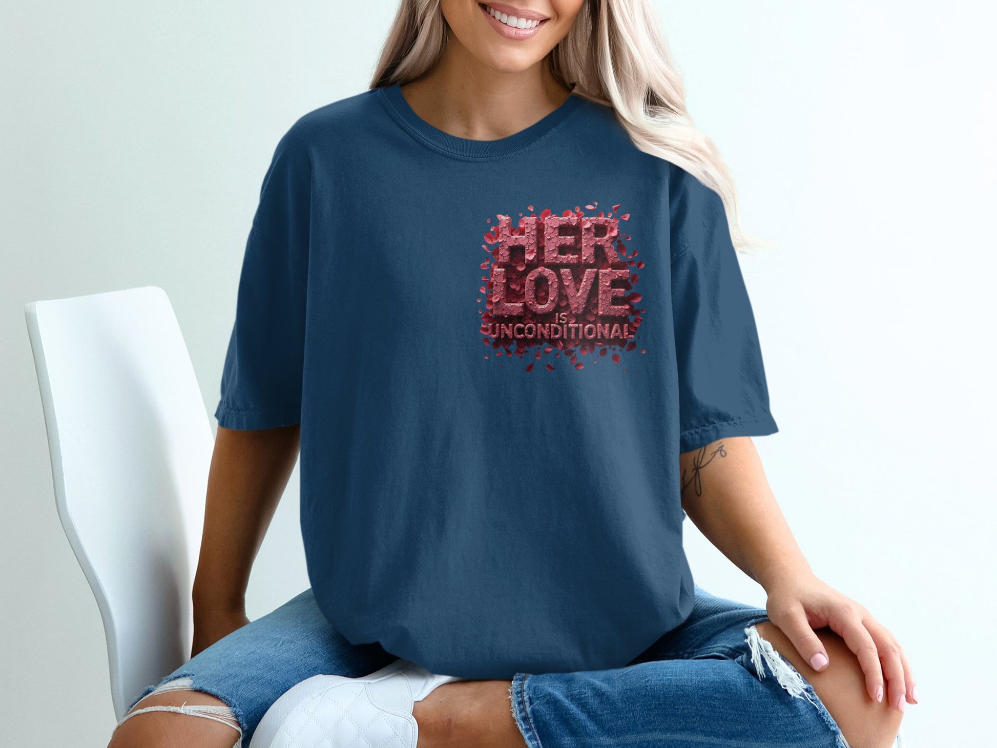 Her Love Unconditional Heart Design T-shirt product type